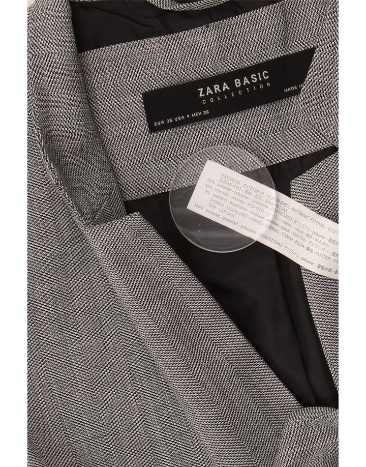 ZARA blazerjakke med 1 knap til kvinder EU 36 XS Grå polyester