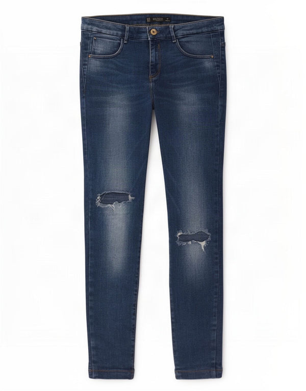Zara Dame Trafaluc Distressed Skinny Jeans EU 40 Medium W30 L27 Blå