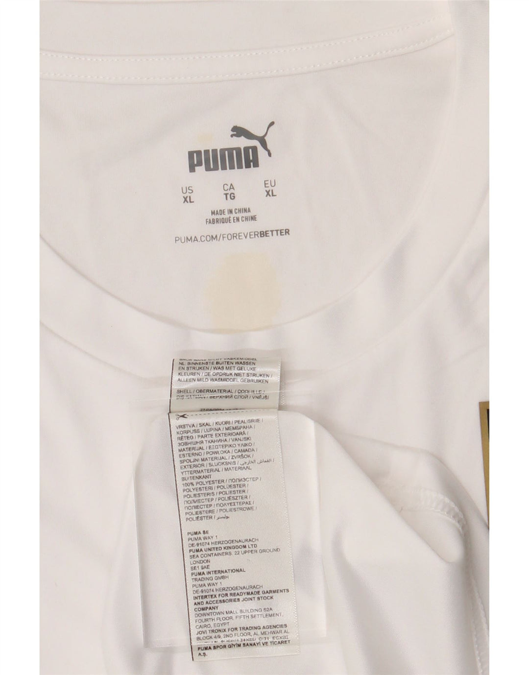 PUMA Mens Graphic T-Shirt Top XL White Polyester Vintage Puma and Second-Hand Puma from Messina Hembry 