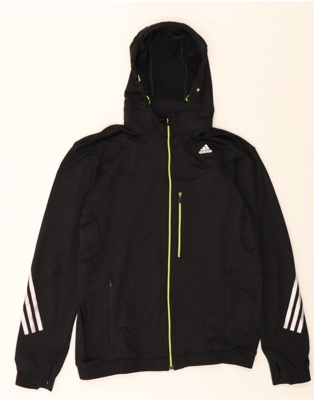 ADIDAS Mens Climalite Zip Hoodie Sweater Medium Black Polyester Vintage Adidas and Second-Hand Adidas from Messina Hembry 