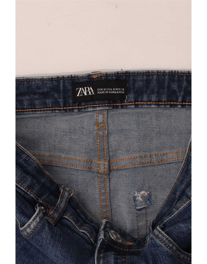 Zara Dame Mini Denim Nederdel Medium W28 Blå