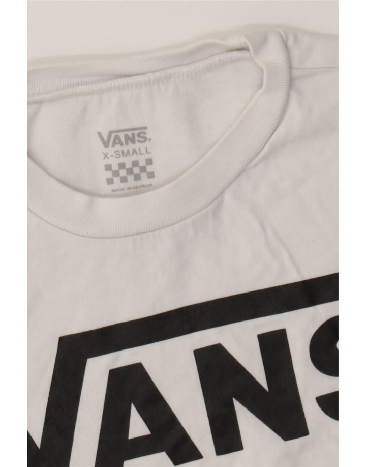 VANS Womens Graphic T-Shirt Top UK 6 XS White Vintage Vans and Second-Hand Vans from Messina Hembry 