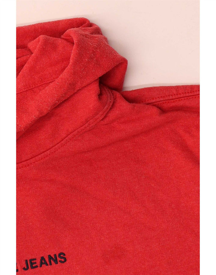 Tommy Hilfiger Herre grafisk hættetrøje Jumper Medium Rød Bomuld