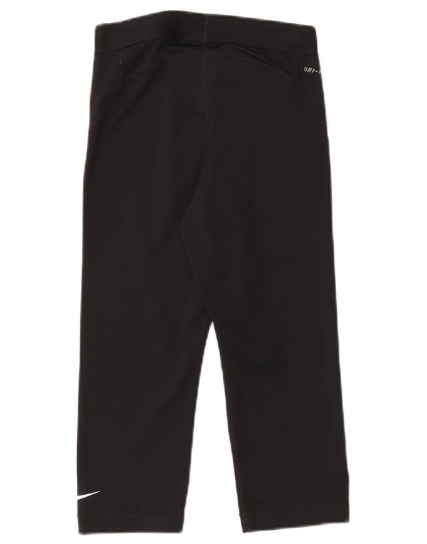 Nike Dame Capri Graphic Træningsdragt Bukser UK 10 Small Black Polyester