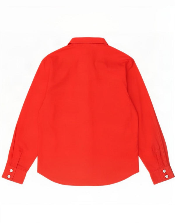 Vintage Womens Shirt UK 12 Medium Red Cotton