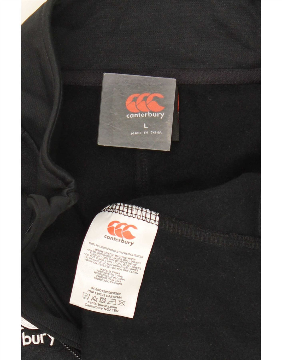 Canterbury Gonzaga Pullover med lynlås til mænd, træningsdragt Top Large Sort