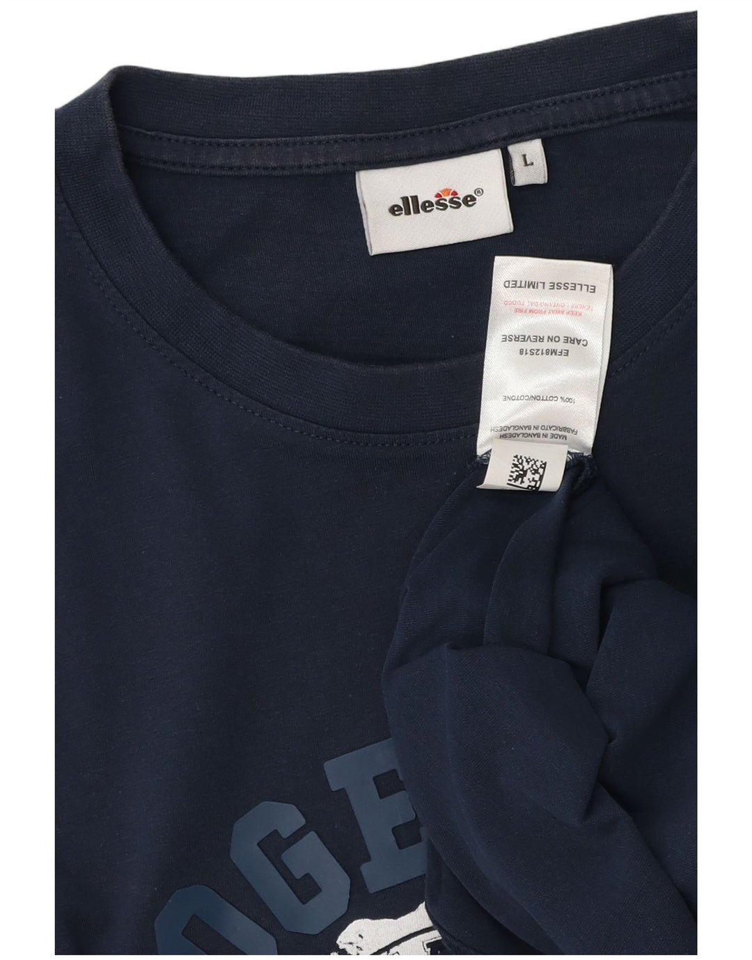 Ellesse Herre Grafisk T-Shirt Top Stor Marineblå Bomuld