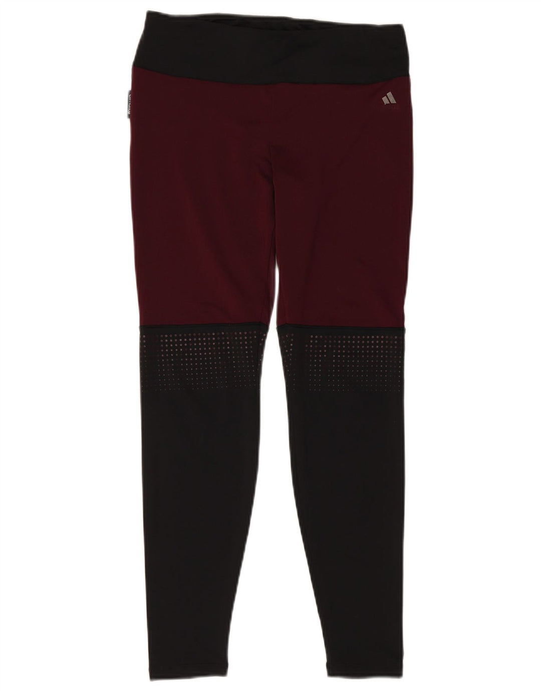 Adidas Womens Climalite Leggings UK 12 Medium Burgundy Colourblock