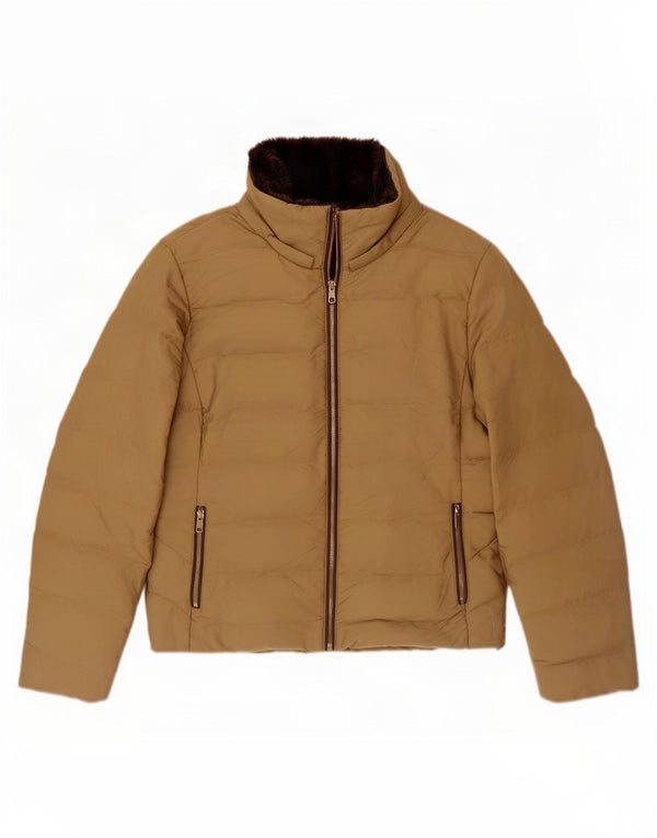 Zara Dame Sherpa Polstret Jakke UK 20 2XL Beige Polyester