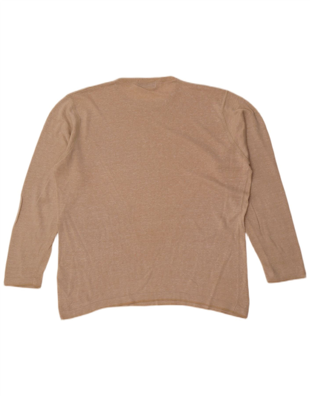 Marks & Spencer Herre Blue Harbor Crew Neck Jumper Sweater Stor Beige