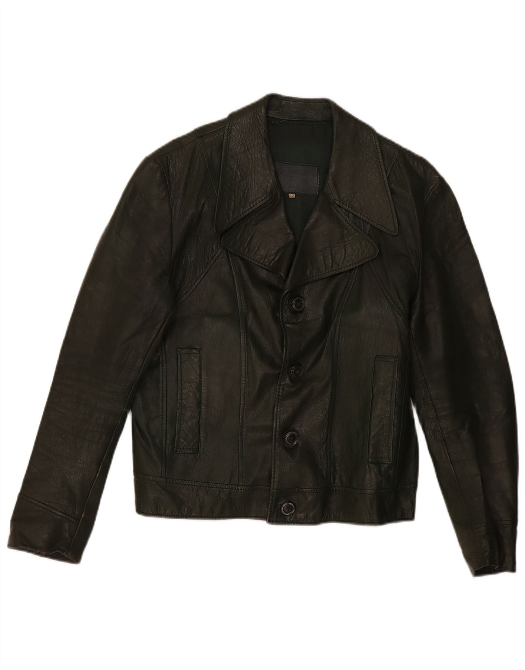 Vintage herre læderjakke IT 52 XL Khaki
