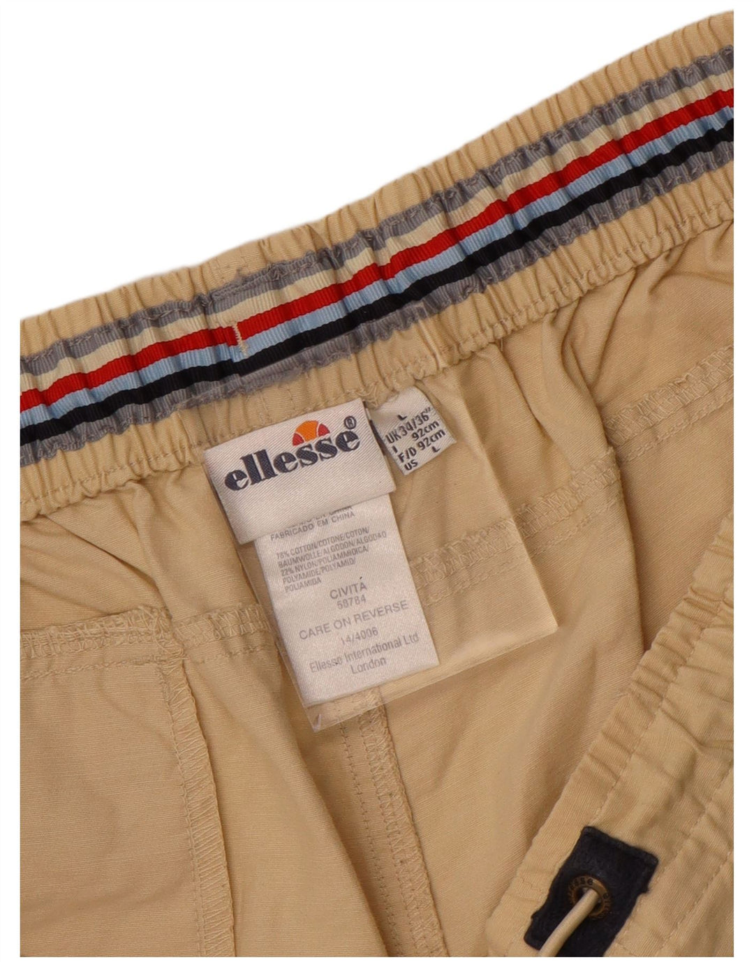Ellesse Herre Sportshorts Store Beige Colourblock Bomuld