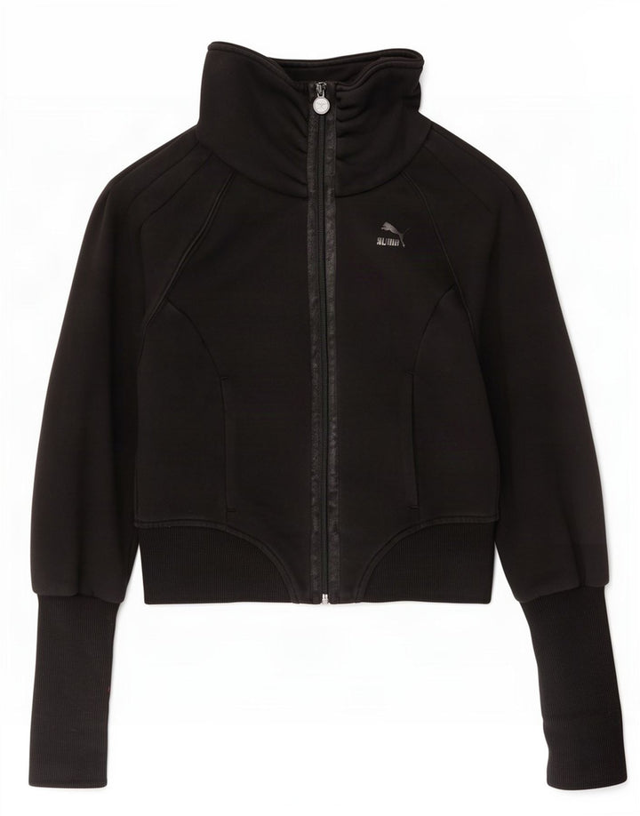Puma Womens Crop træningsdragt topjakke UK 8 Small Black Bomuld
