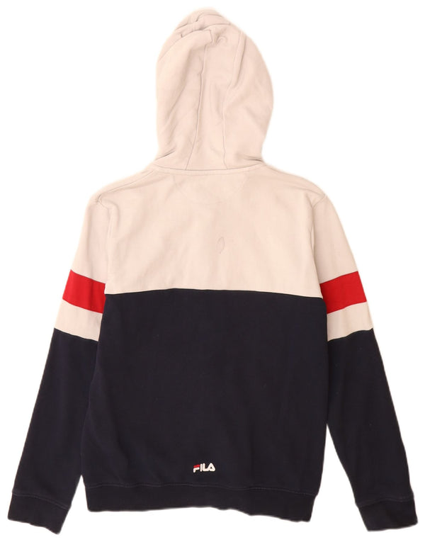 Fila Boys grafisk hættetrøje med lynlås 11-12 år Navy Blue Colourblock