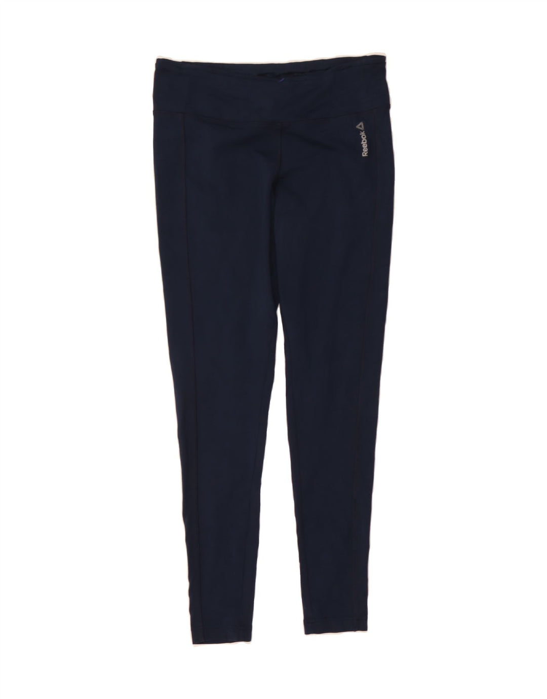 REEBOK Womens Leggings UK 14 Medium  Navy Blue Polyester Vintage Reebok and Second-Hand Reebok from Messina Hembry 