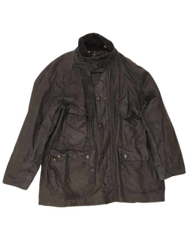 Barbour Herre Bedale Vokset Bomuldsjakke Størrelse 40 Medium Sort