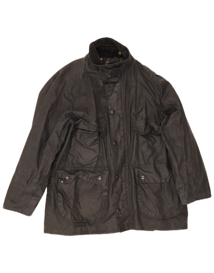 Barbour Herre Bedale Vokset Bomuldsjakke Størrelse 40 Medium Sort