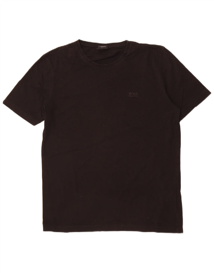 Hugo Boss Herre T-Shirt Top Stor Sort Bomuld