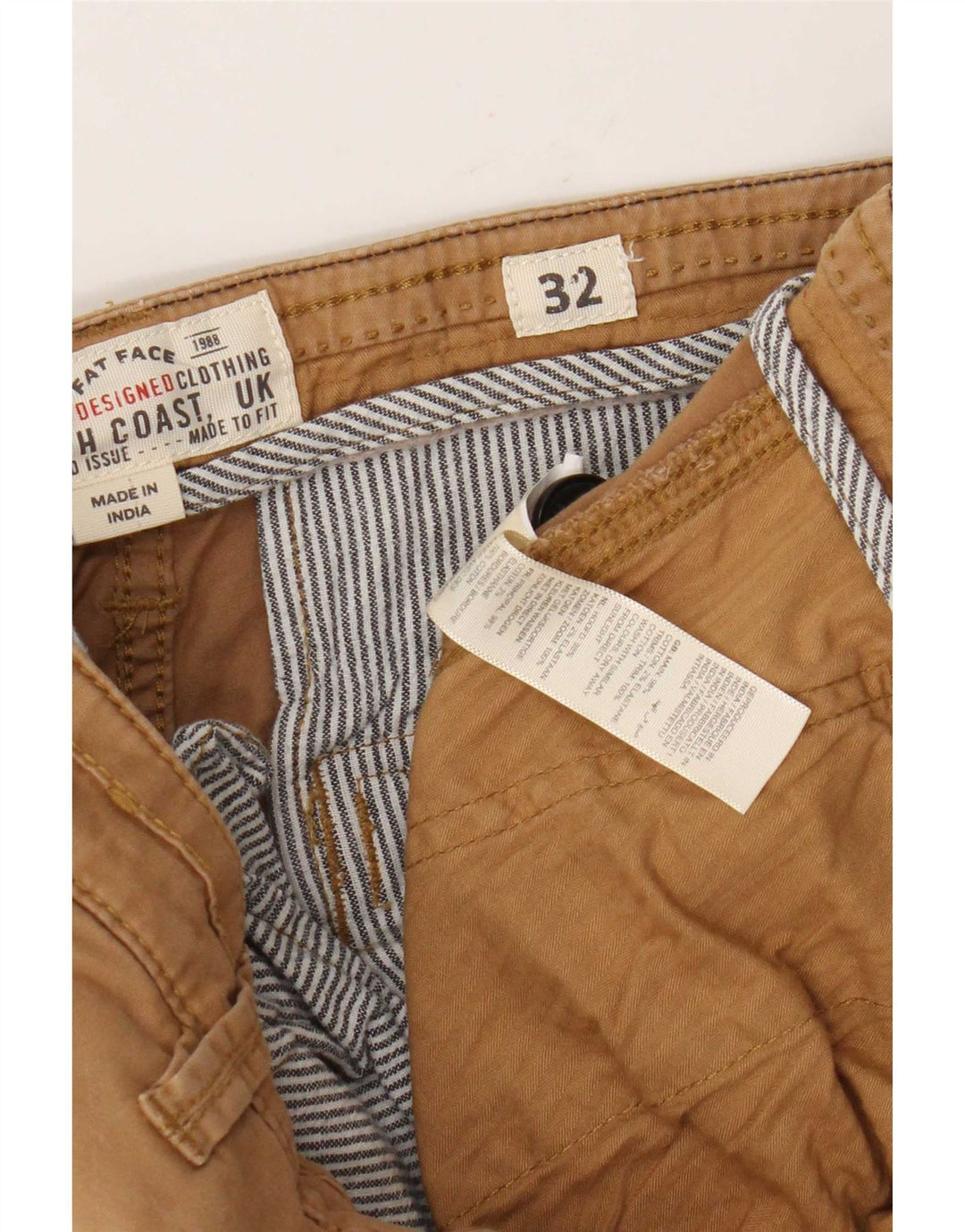 Fat Face Herre Cargo Shorts W32 Medium Brun Bomuld