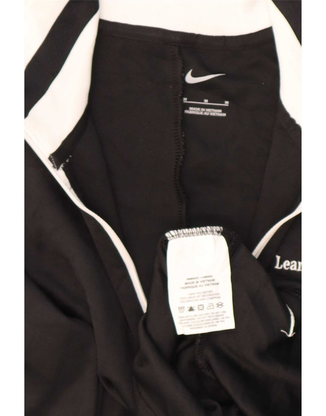 Nike Dame Grafisk Zip Neck Pullover Træningsdragt Top UK 12 Medium Black