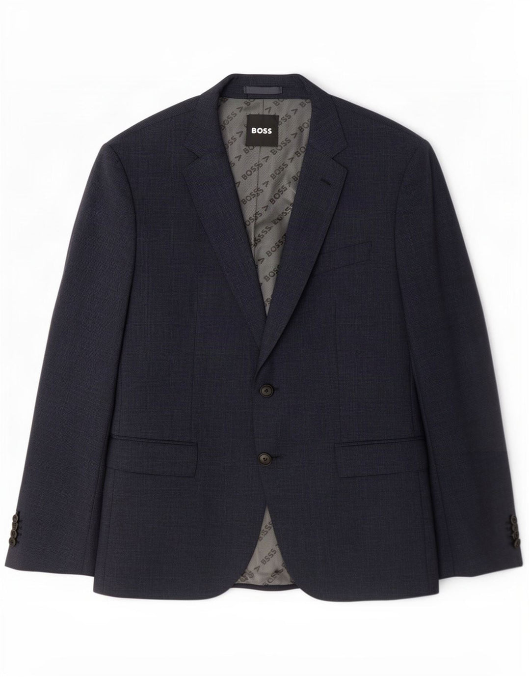 Hugo Boss Herre 2-knaps blazerjakke UK 52 XL Marineblå ternet uld