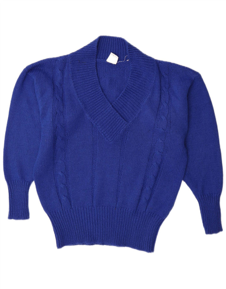 C & A Dame V-hals sweater EU 40/42 Medium Blue Acryl