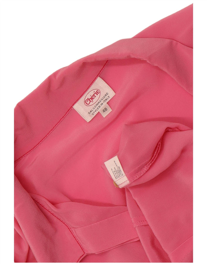 cherie Dame Skjorte Bluse IT 48 XL Pink Silke