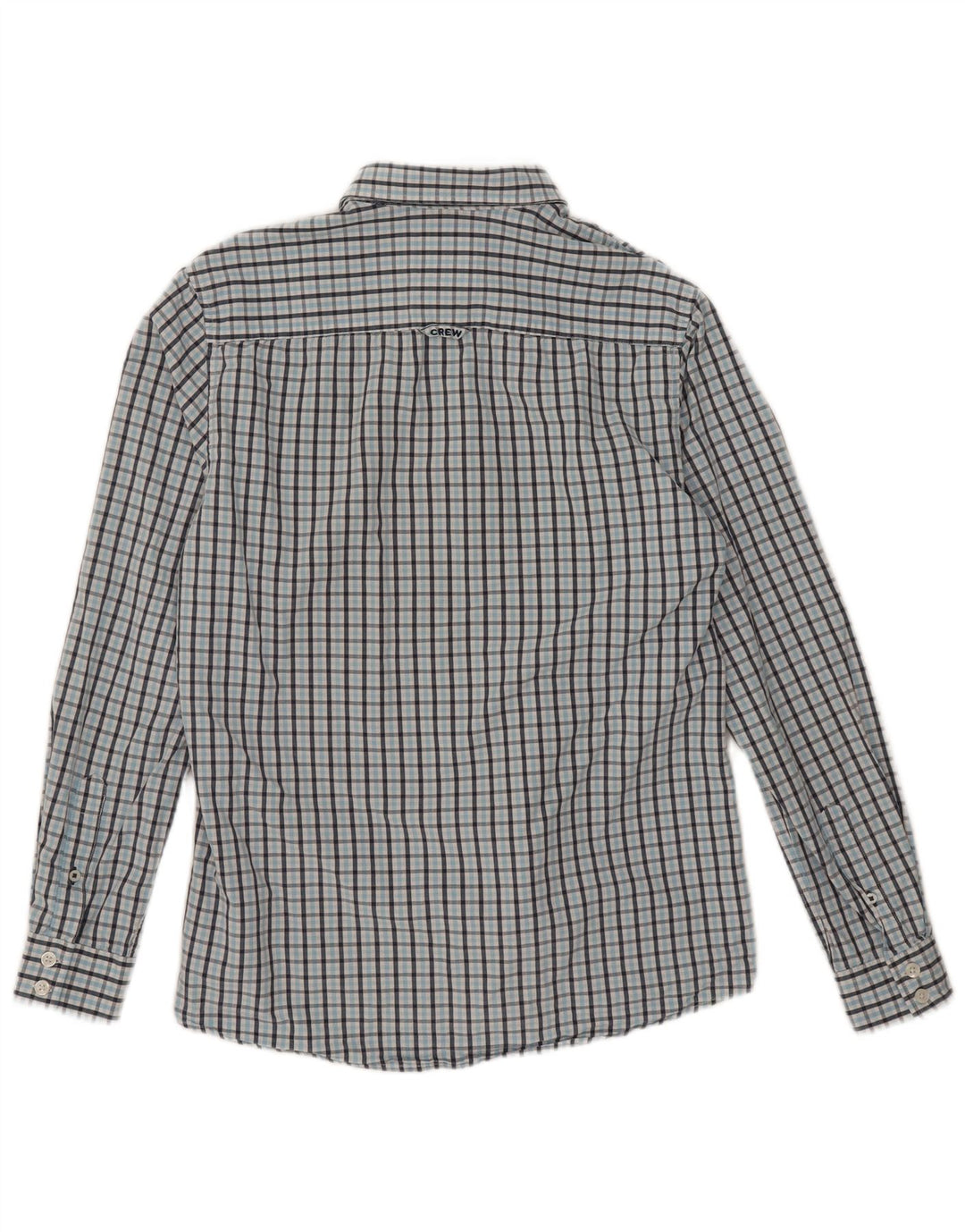 Besætningstøj Herre Slim Fit skjorte Medium blå ternet bomuld