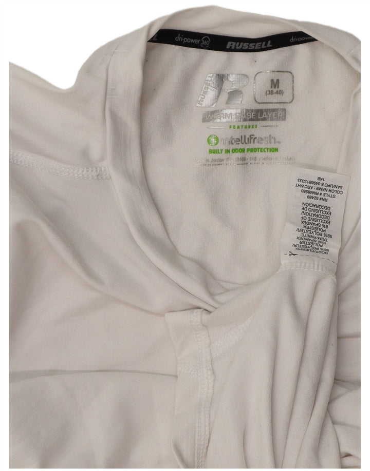 RUSSELL ATHLETIC Herretop Langærmet UK 38/40 Medium White Polyester