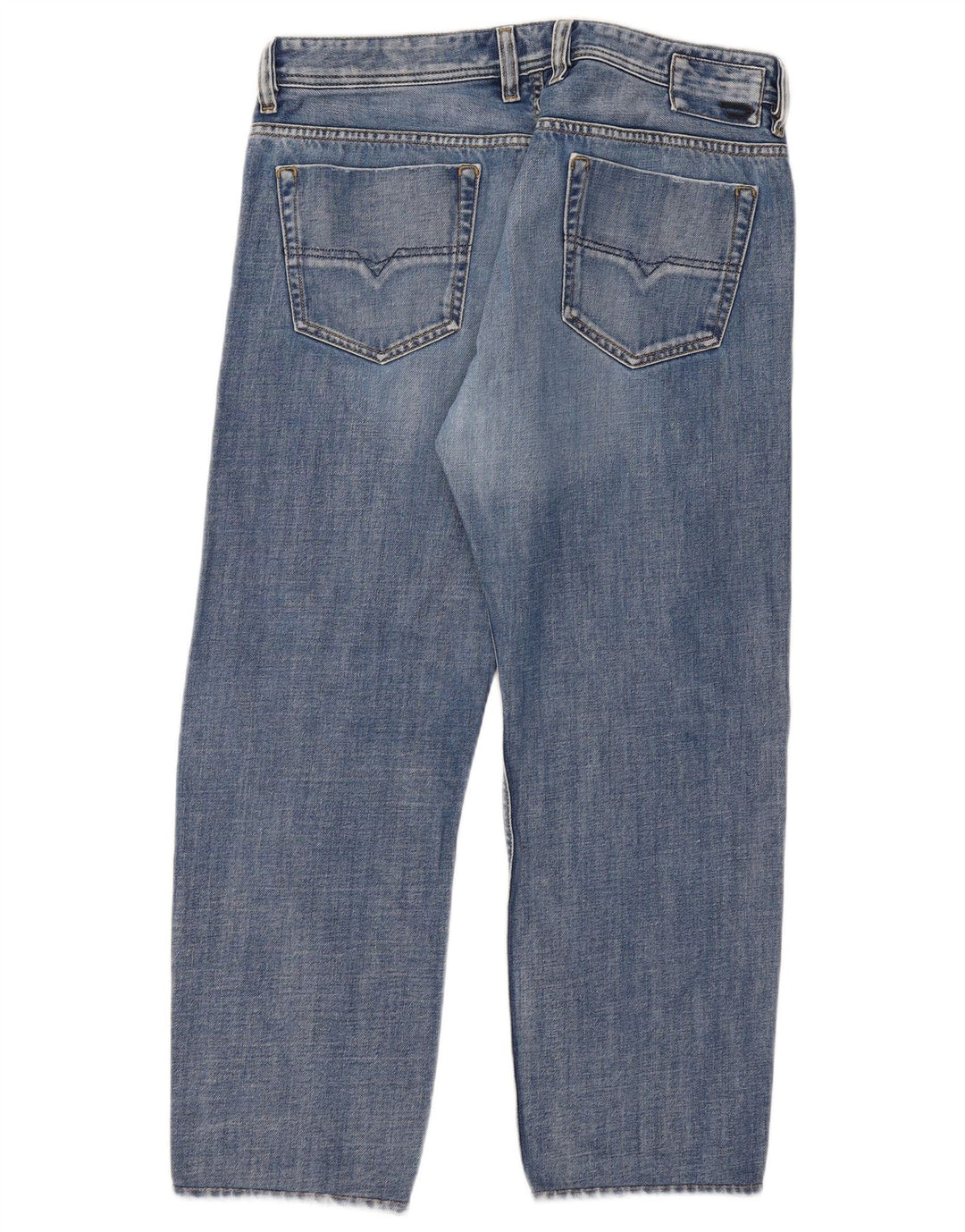 DIESEL Herre Viker Straight Jeans W38 L28 Blå Bomuld