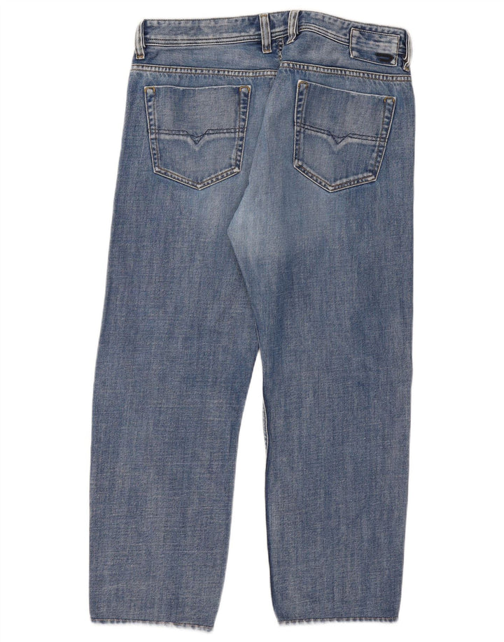 DIESEL Herre Viker Straight Jeans W38 L28 Blå Bomuld