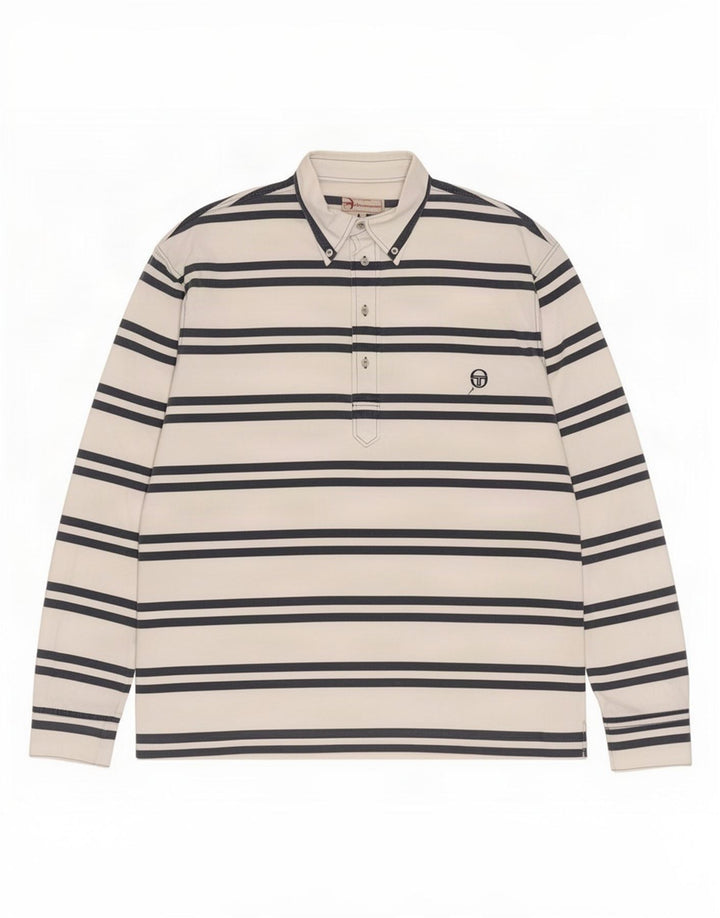 Sergio Tacchini Herre Pullover Shirt Stor hvid stribet