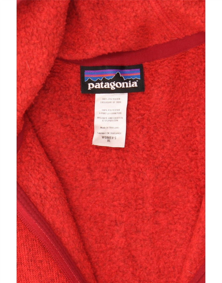 PATAGONIA hættetrøje med lynlås til kvinder UK 18 XL Rød polyester