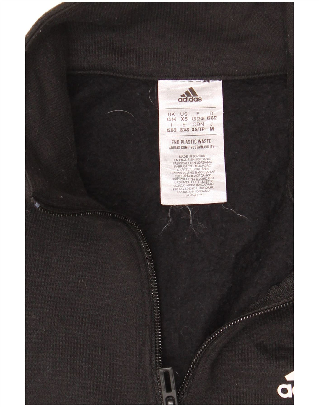 Adidas Womens Crop Graphic Crop Sweatshirt Jumper UK 4/6 XS Sort Polyester