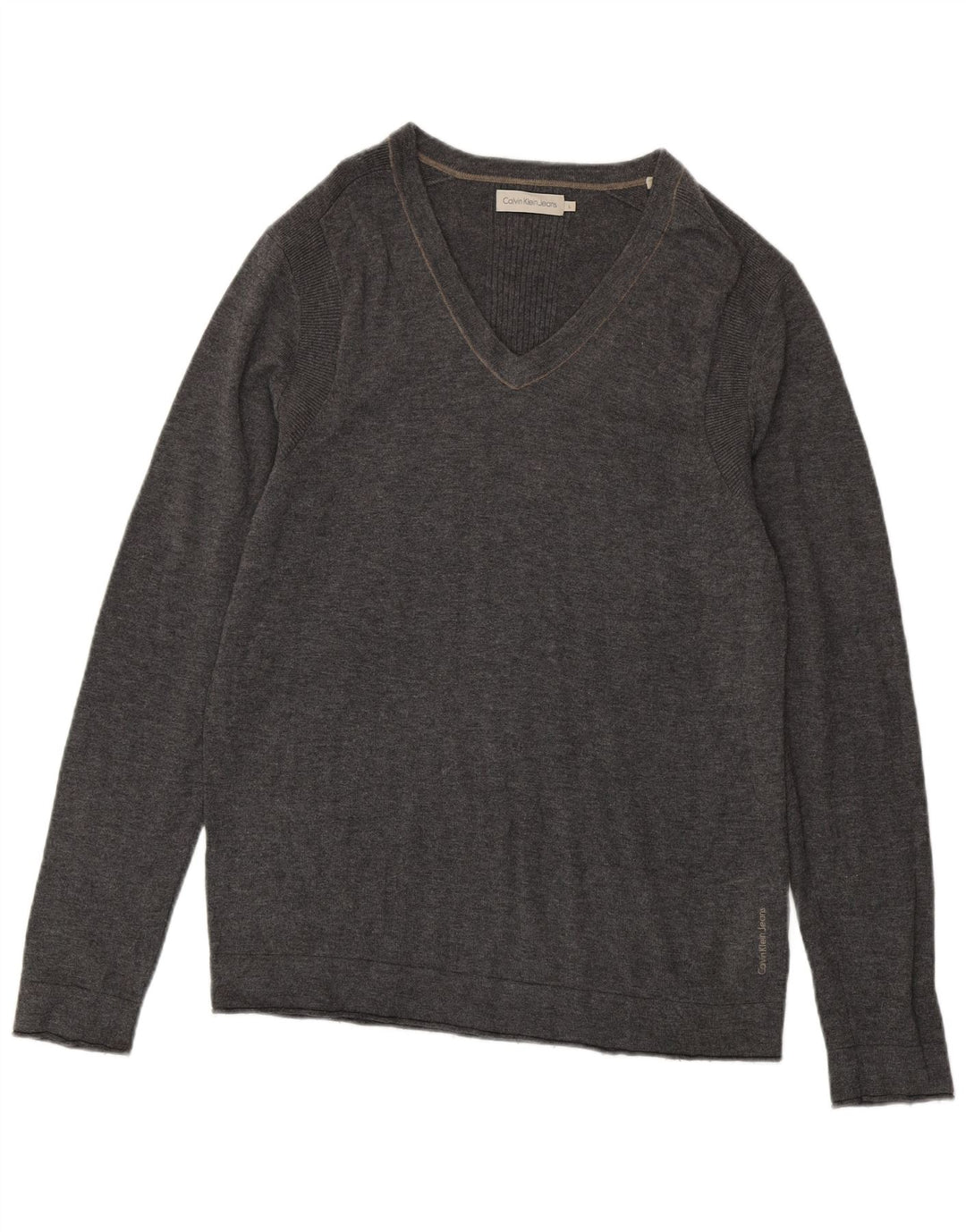 Calvin Klein Jeans Herre V-hals sweater Stor Grå Nylon