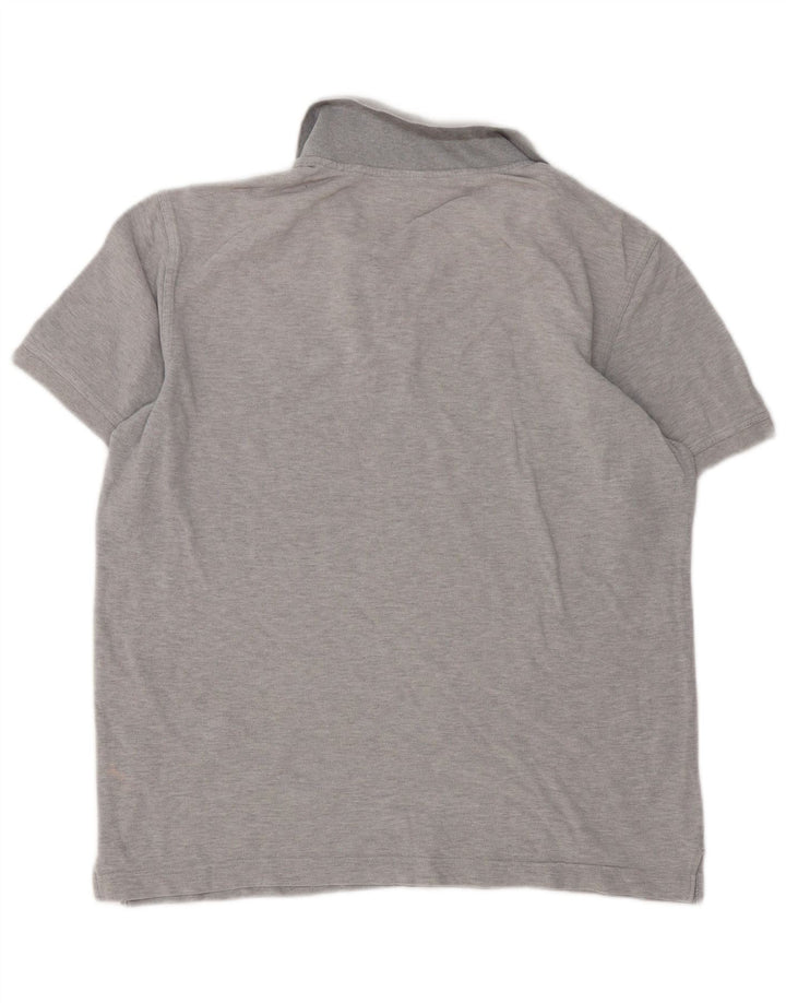 Benetton herre poloshirt mellemgrå flækket