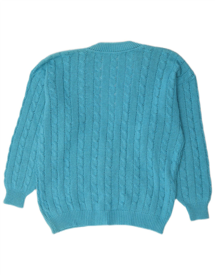 Vintage herre cardigan sweater stor blå
