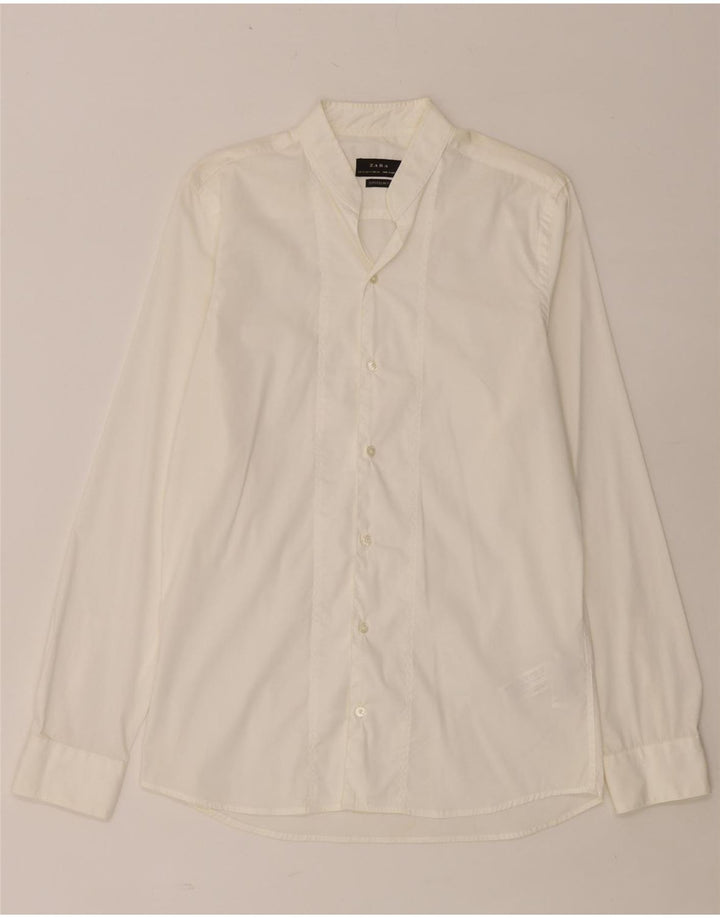 ZARA Herre Super Slim Fit skjorte Medium hvid bomuld