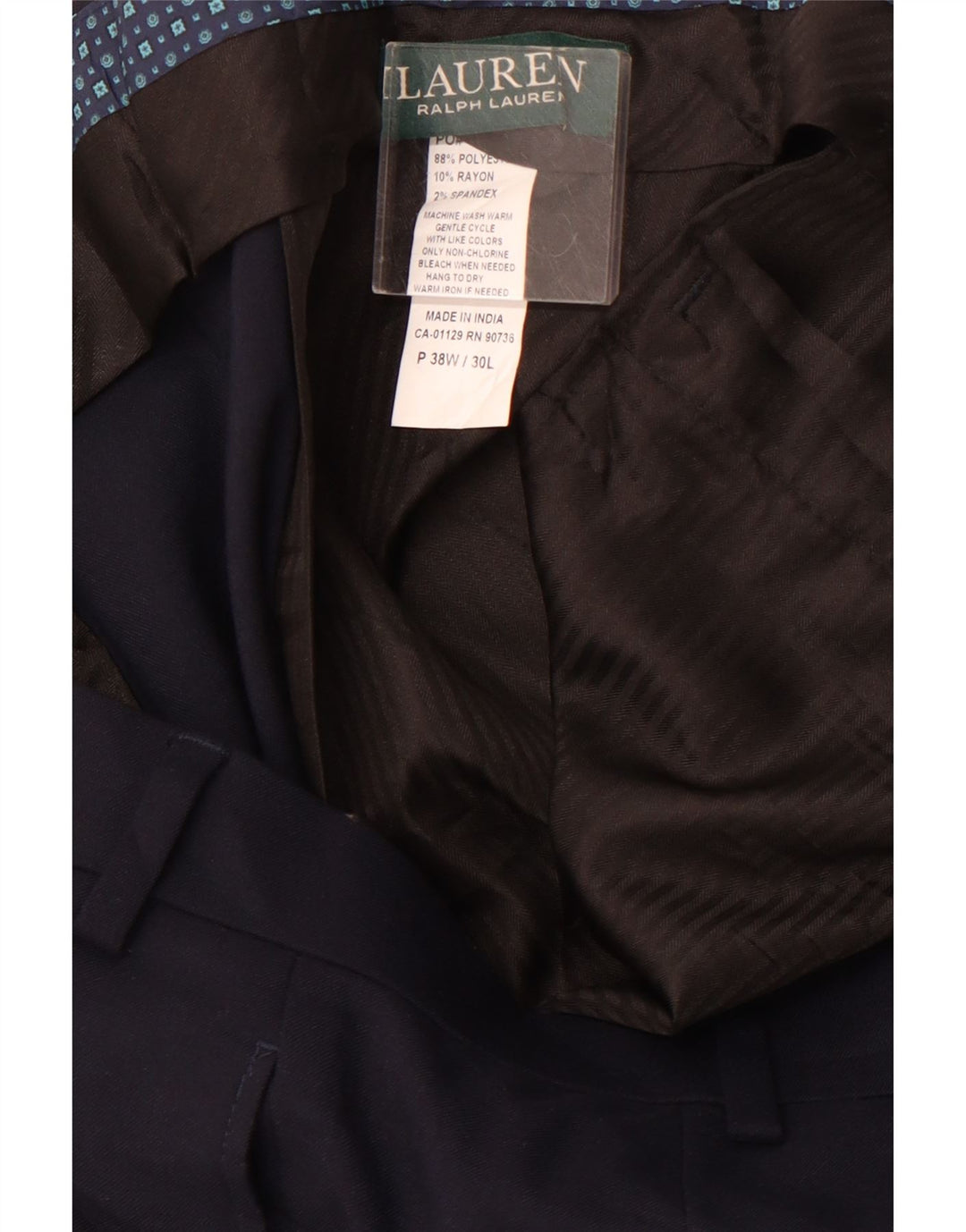 POLO RALPH LAUREN Lige jakkesæt til mænd W38 L30 Marineblå polyester