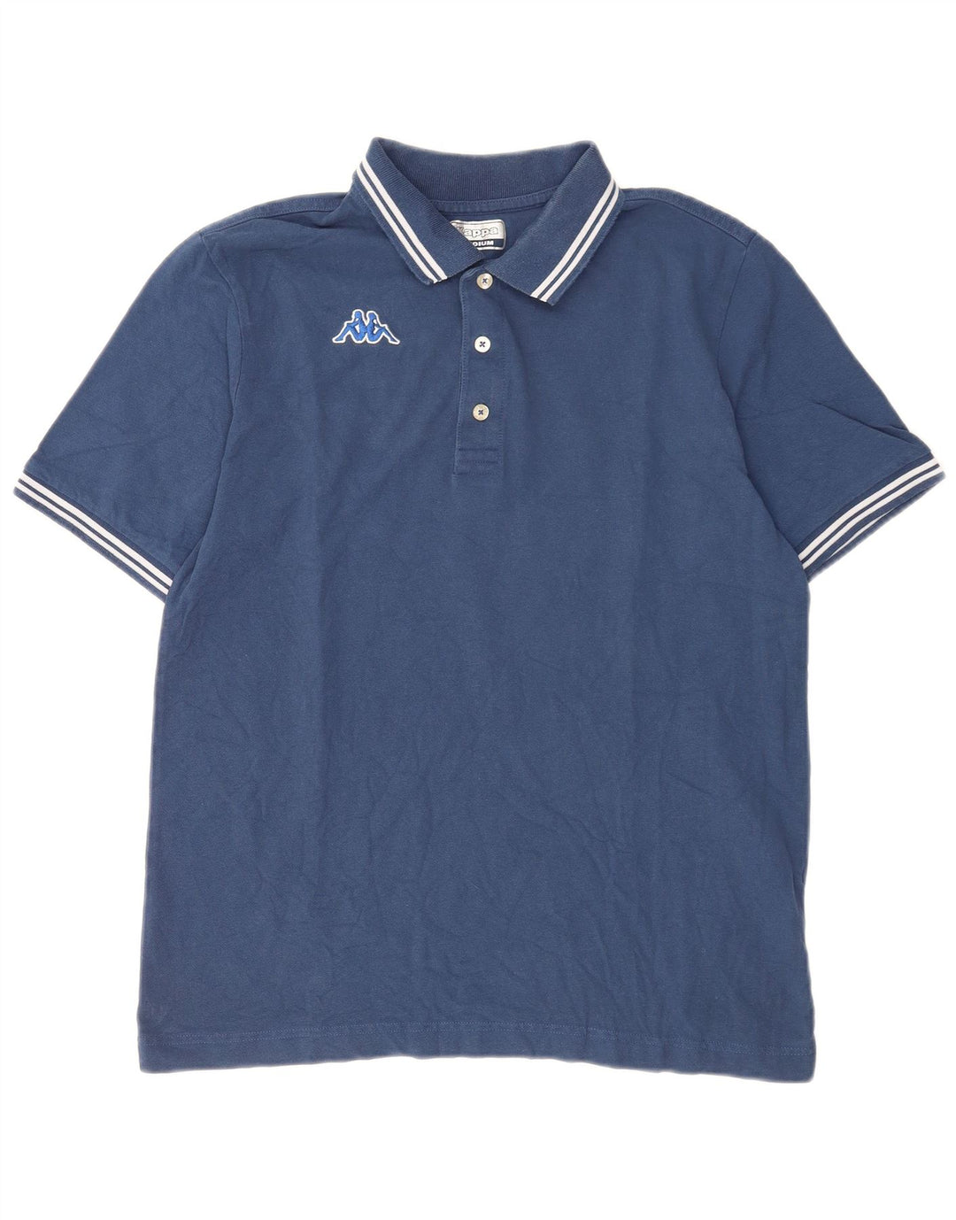 Kappa herre poloshirt mellemblå stribet