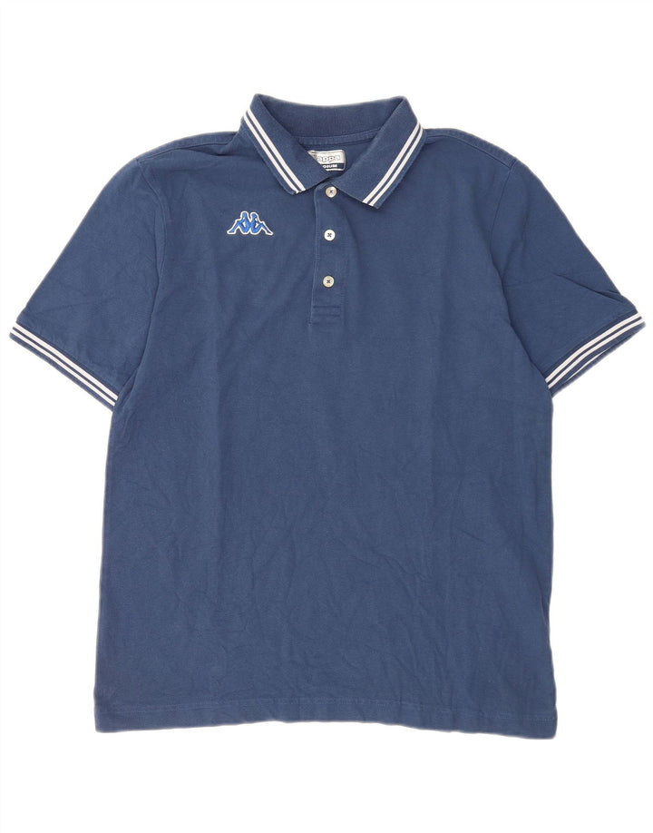 Kappa herre poloshirt mellemblå stribet