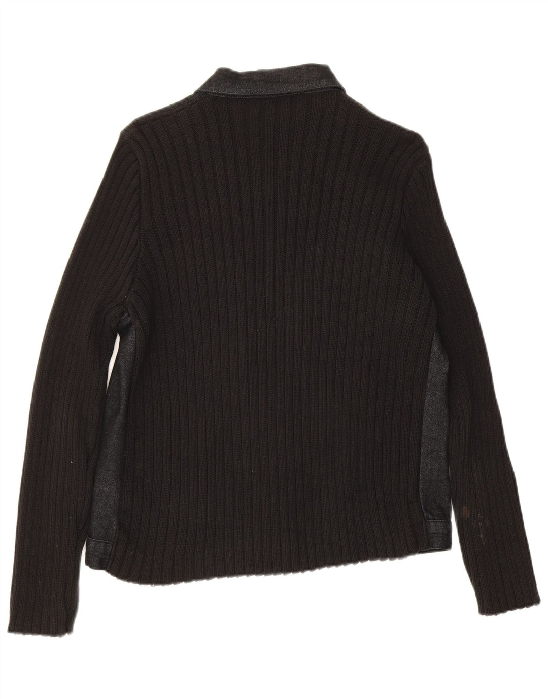 Marks & Spencer Dame Cardigan Sweater UK 16 Stor Sort Bomuld