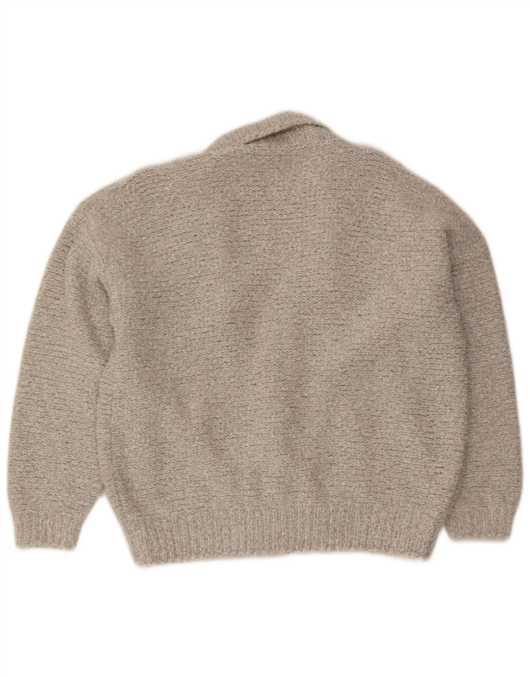 Vintage herre dobbeltradet cardigan sweater mellemgrå