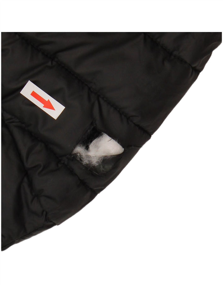 ELLESSE Polstret jakke med hætte til mænd UK 40 Stor sort polyester