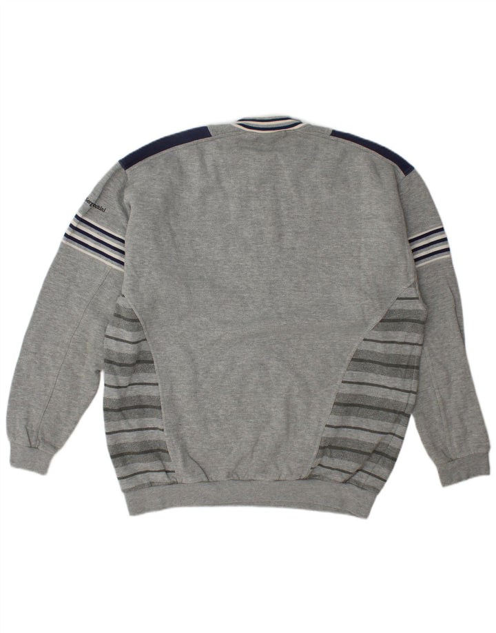 Sergio Tacchini Sweatshirt med lynlås til mænd XL Grå Colourblock