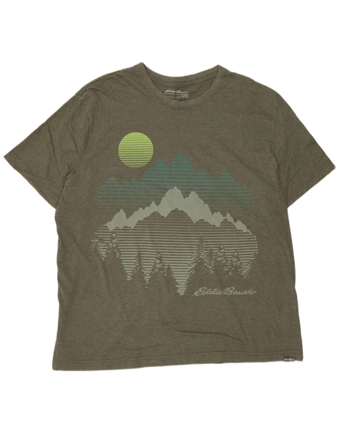 Eddie Bauer Herre grafisk T-shirt Top 2XL Khaki Bomuld