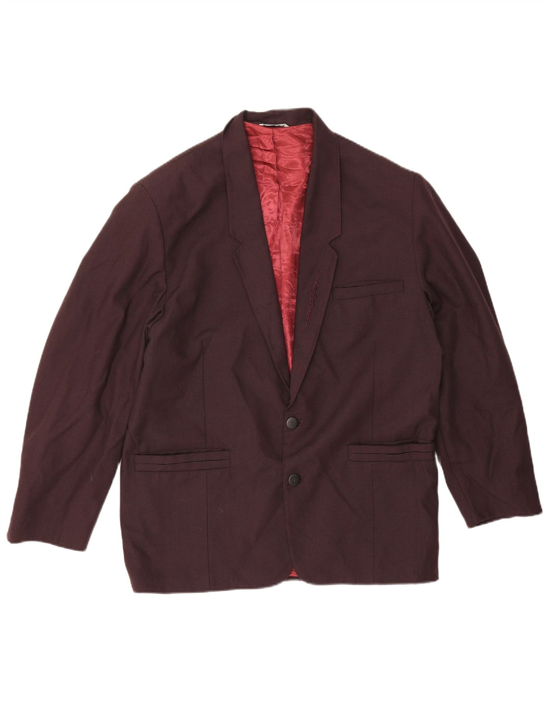 Wampum Herre 2-knaps blazerjakke UK 38 Medium Burgundy Viscose