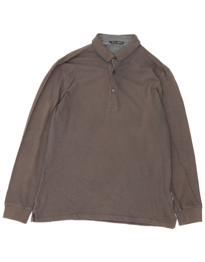 GAS Langærmet poloshirt til mænd, stor grå bomuld