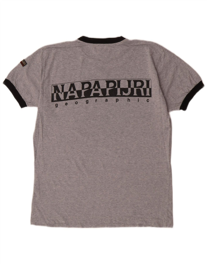 Napapijri Herre grafisk T-shirt top mellemgrå bomuld