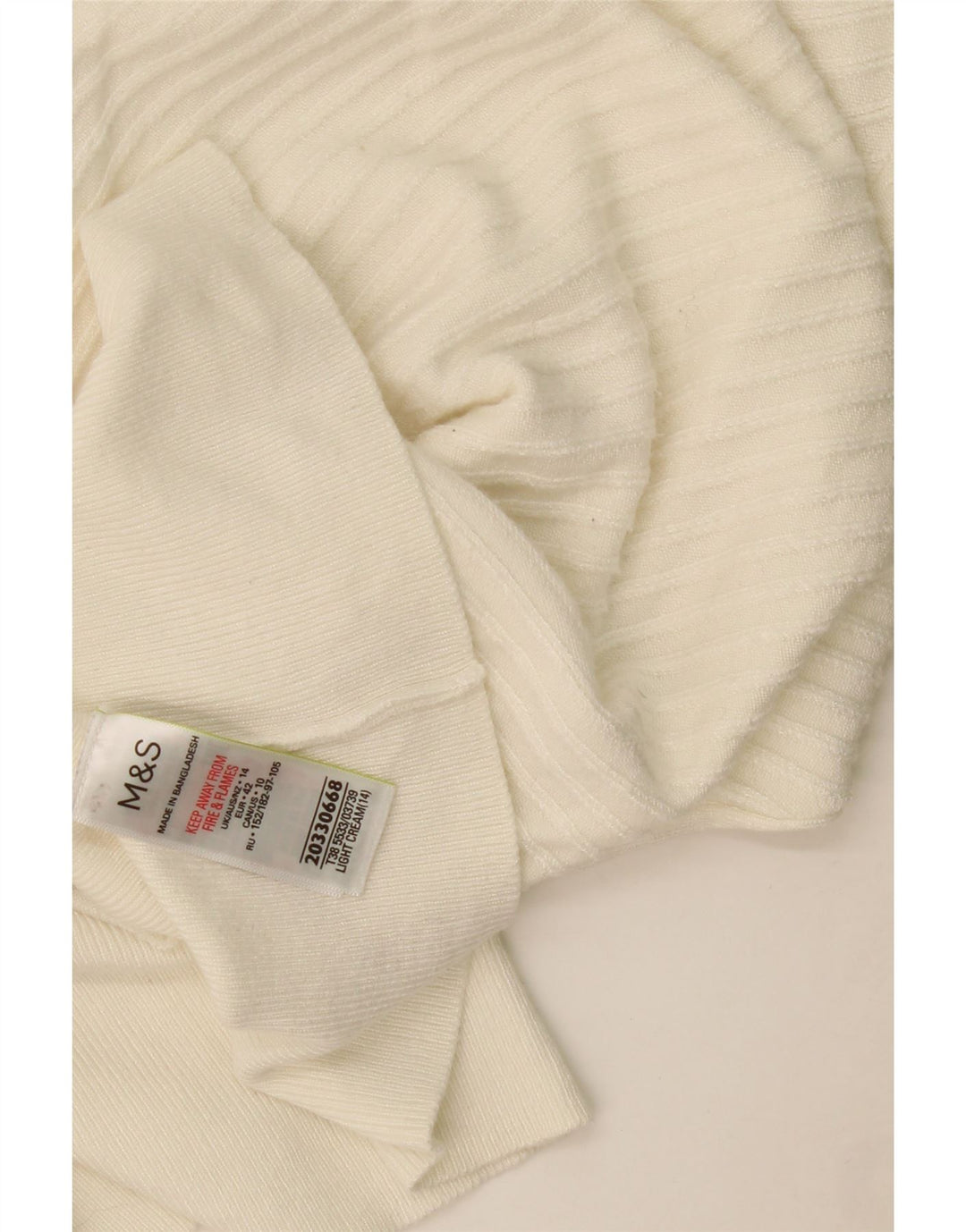 Marks & Spencer Dame Boat Neck Jumper Sweater UK 14 Medium Off White
